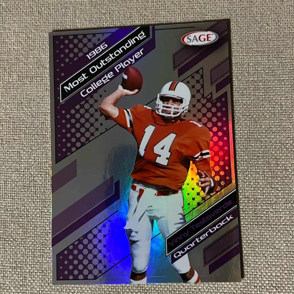 Vinny Testaverde 2023 Sage Most Outstanding College Football Player Card NFL